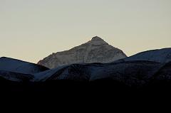 
Mount Everest close up from Tingri at sunrise.
